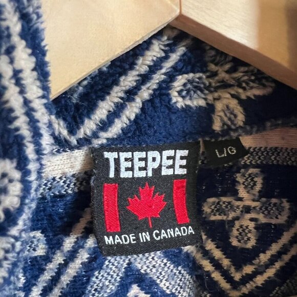 Vintage TeePee Fleece Vest Mens Size Large Polar Bears Blue Cozy Novelty Print - Picture 3 of 8